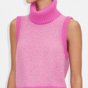 ME+EM Pink Merino Cashmere Mouliné Vest + Snood, Small, NWT